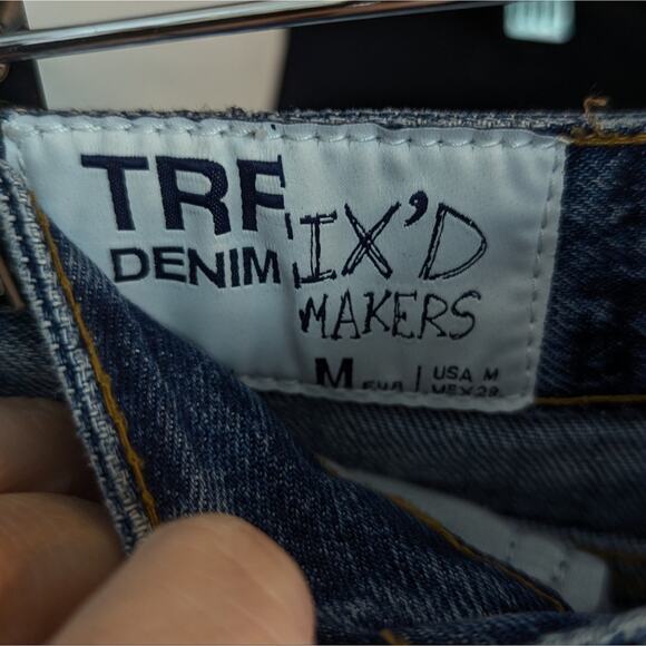 Zara TRF Distressed Asymmetrical Denim Skirt Size M - Picture 6 of 6